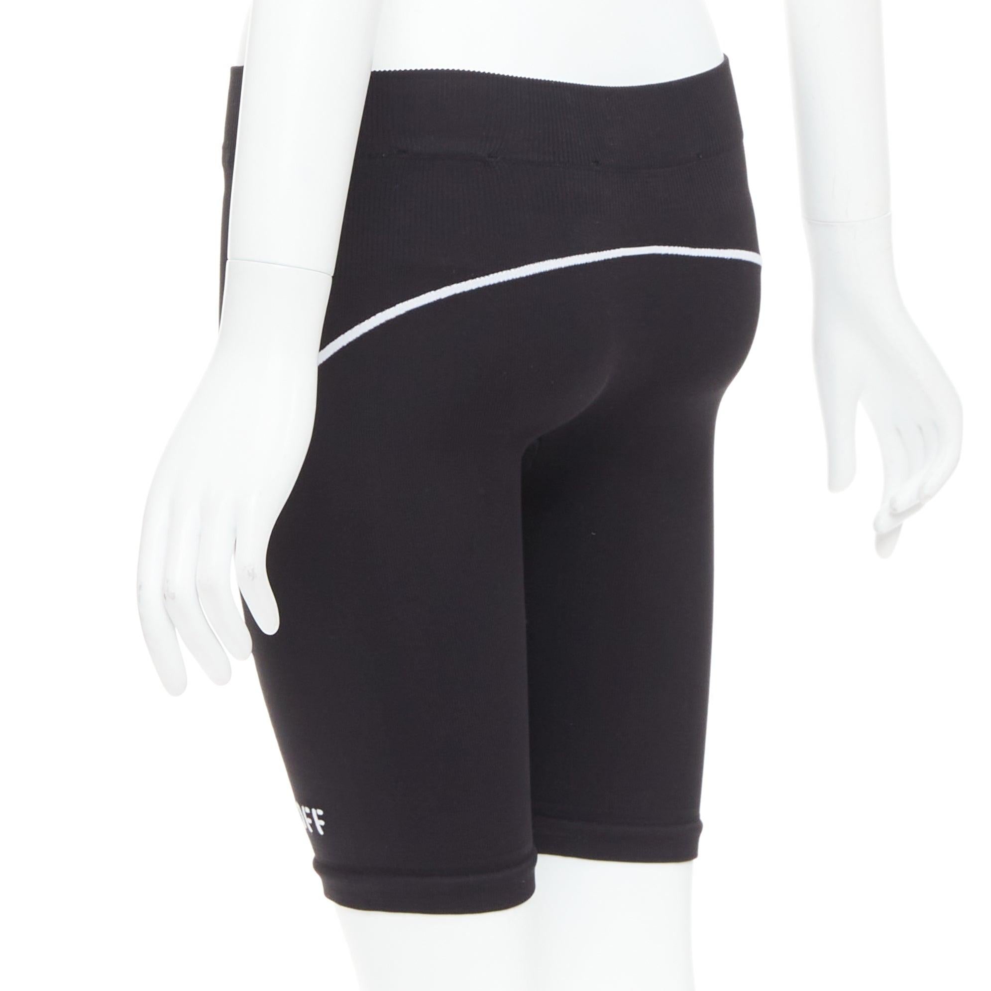 OFF WHITE Athleisure Virgil Abloh eco friendly black cyclist shorts M For Sale 1