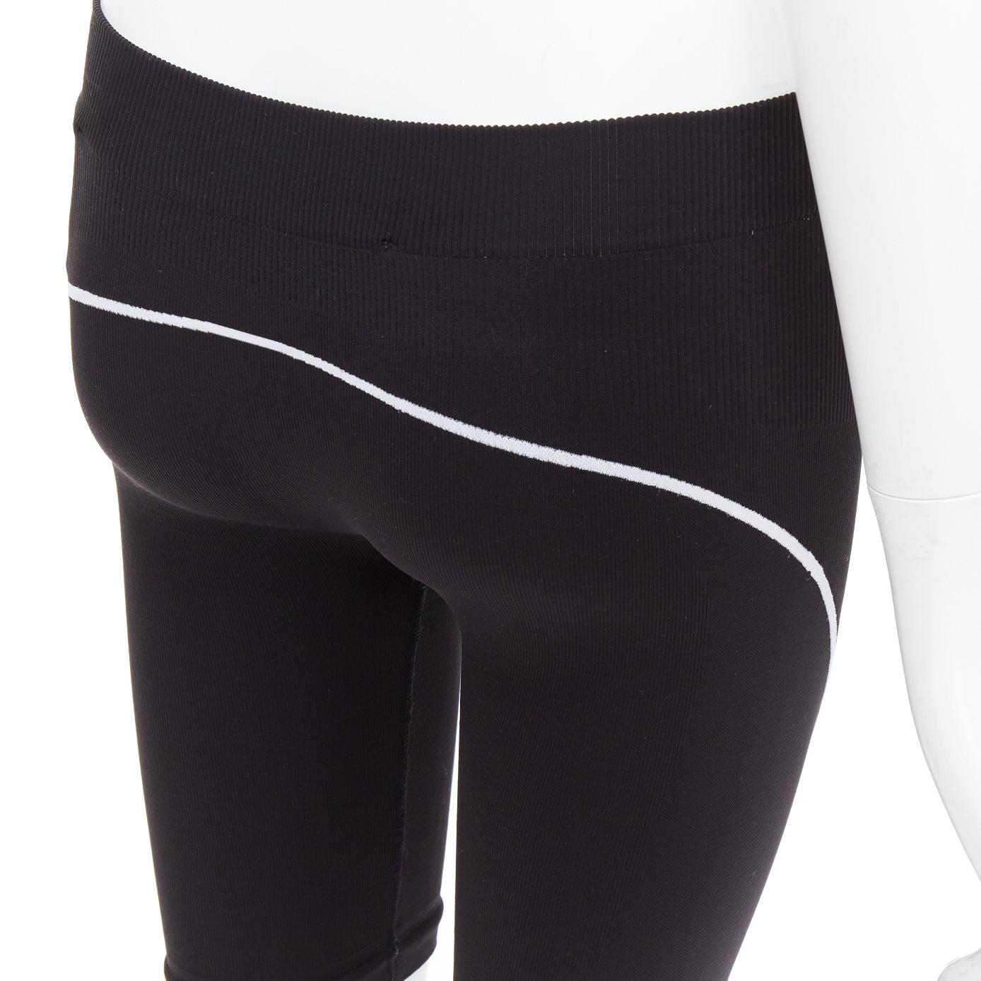 OFF WHITE Athleisure Virgil Abloh eco friendly black cyclist shorts M For Sale 2