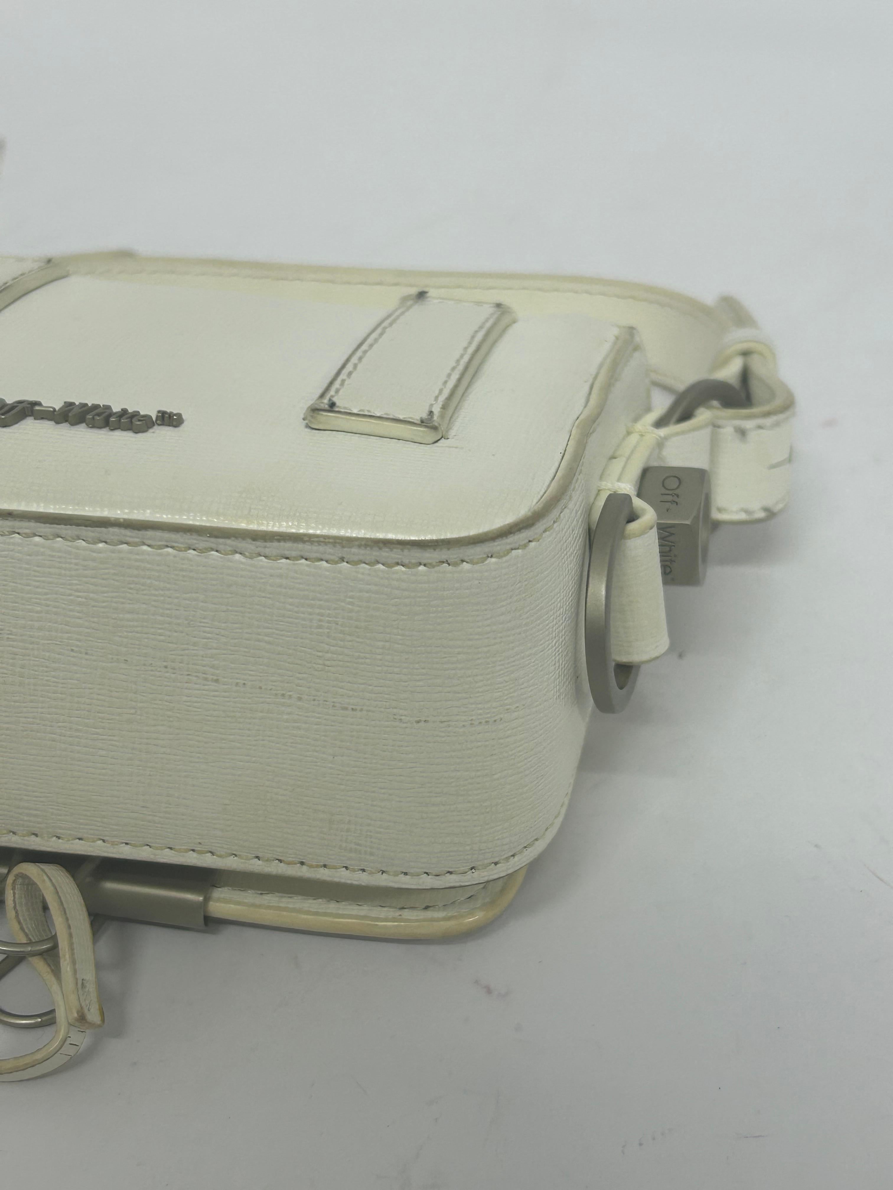 Off-White Baby Diagonal Stripe Flap Bag For Sale 11