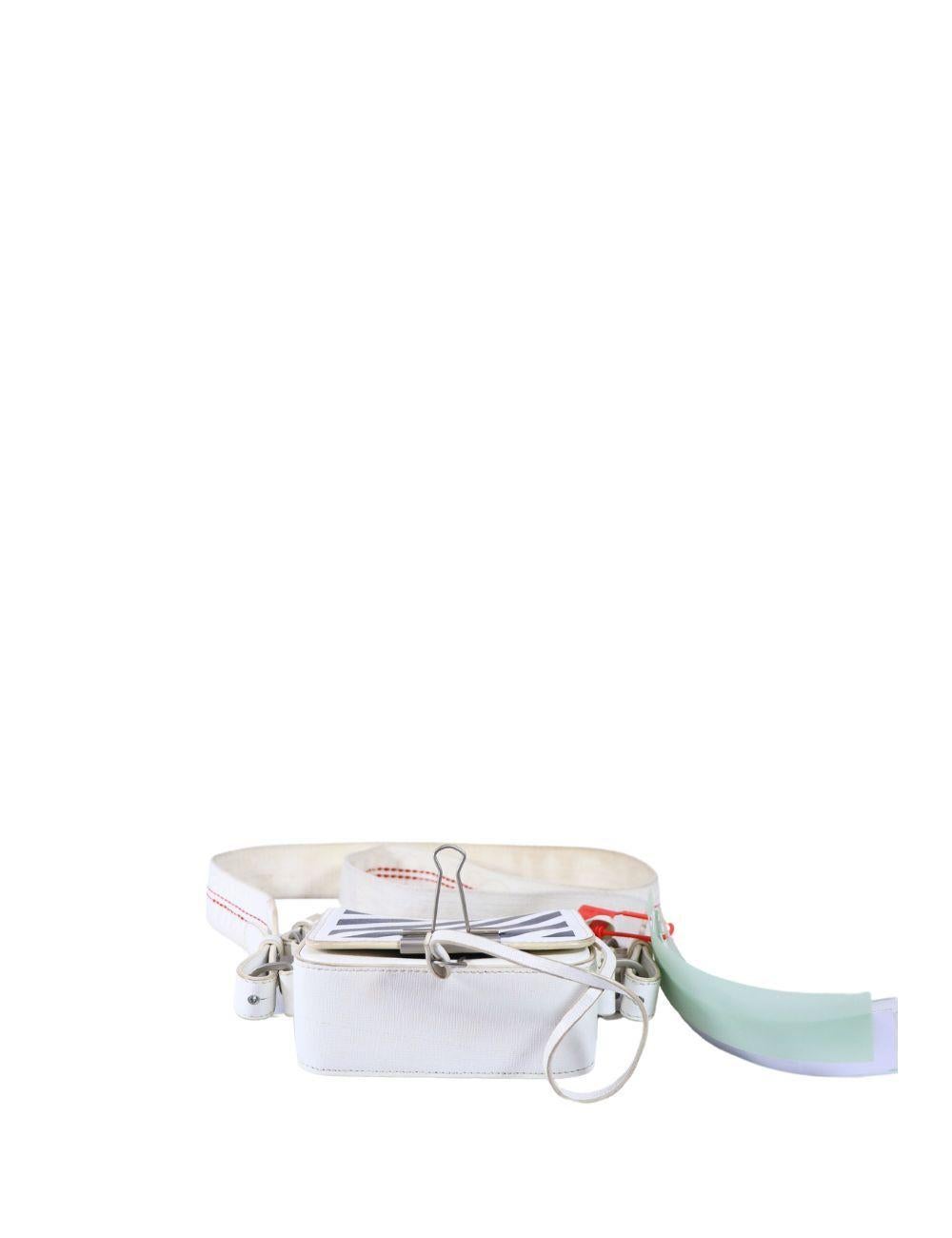 Gray Off-White Baby Diagonal Stripe Flap Bag For Sale