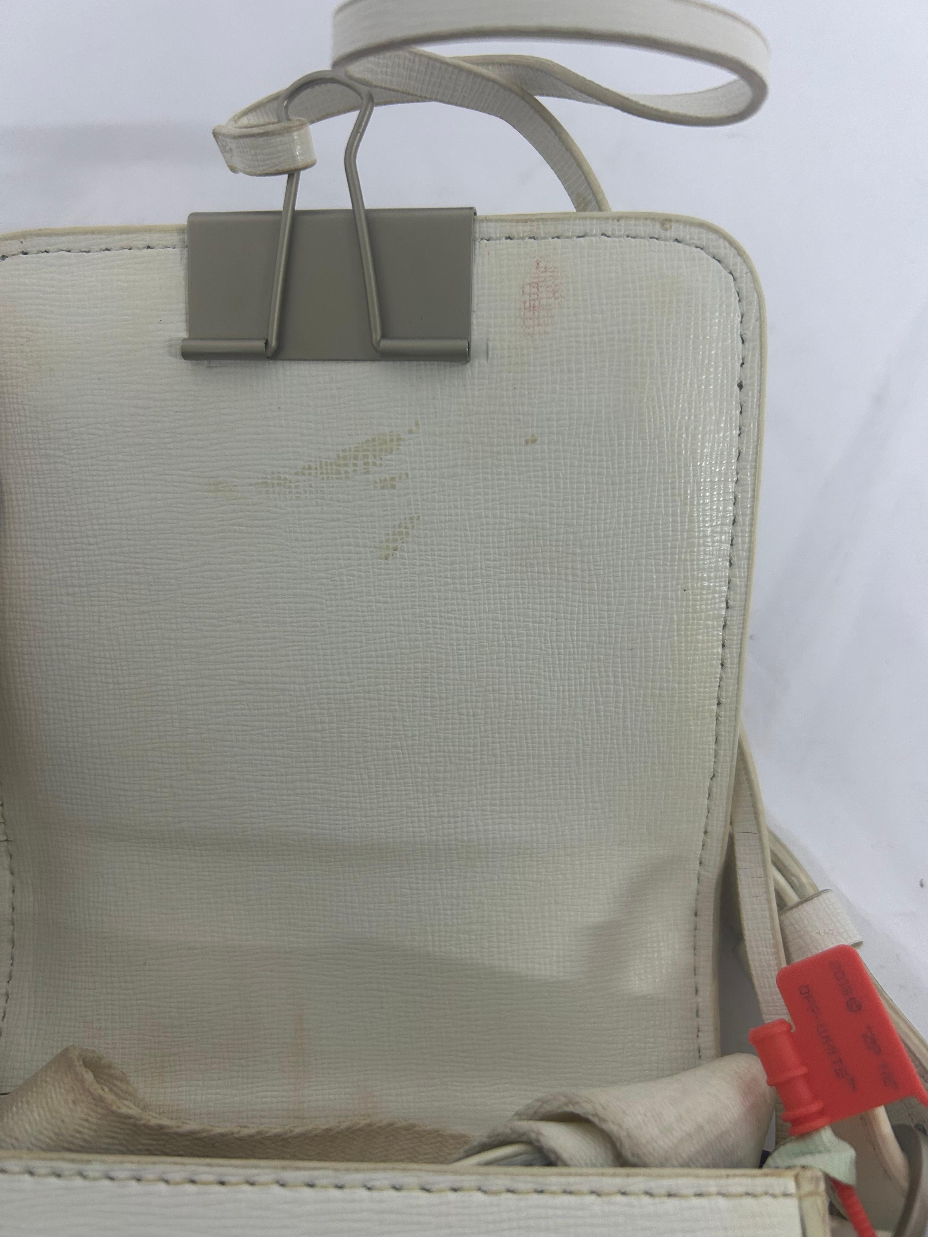 Off-White Baby Diagonal Stripe Flap Bag In Fair Condition For Sale In Amman, JO