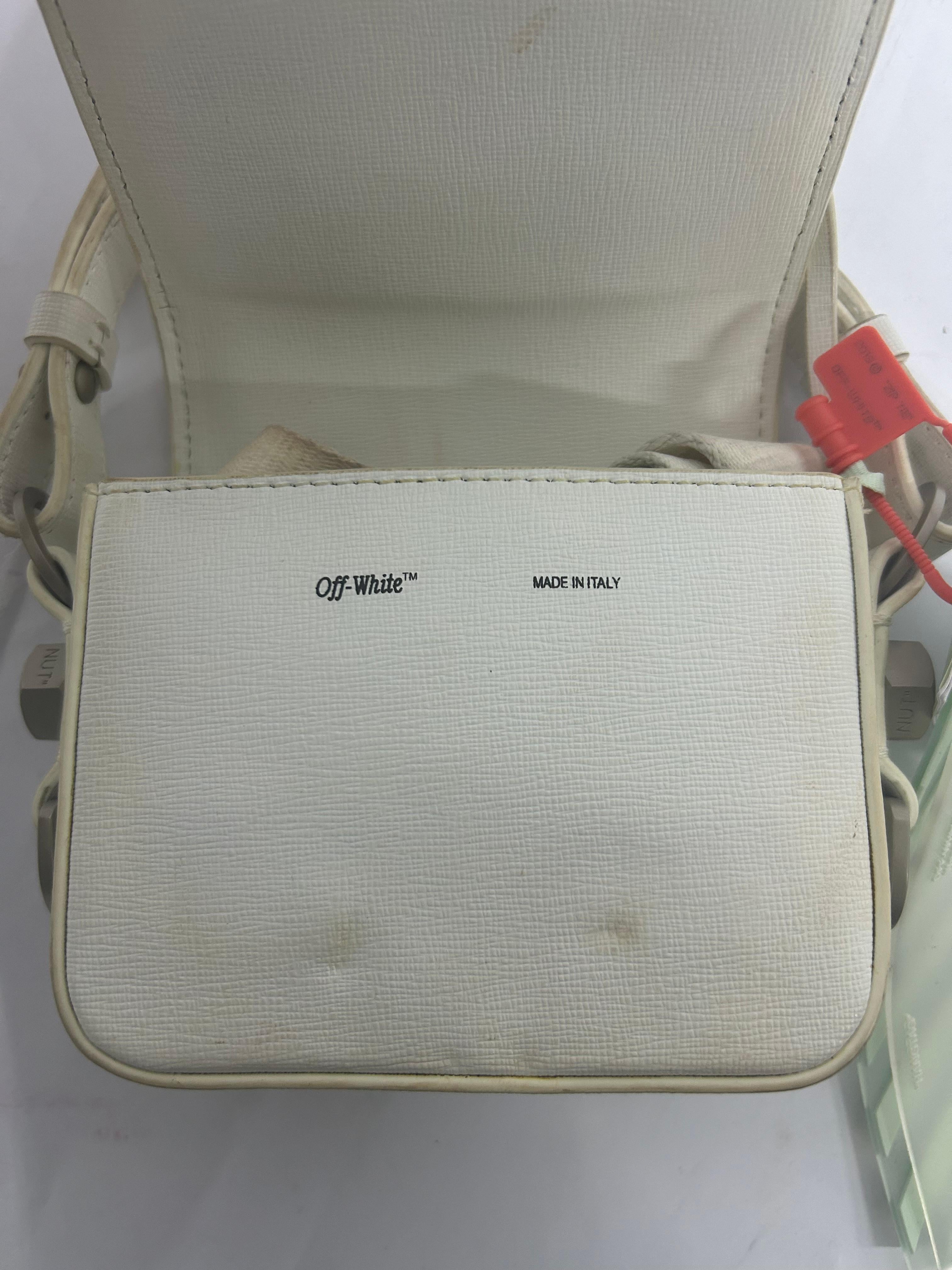 Women's Off-White Baby Diagonal Stripe Flap Bag For Sale