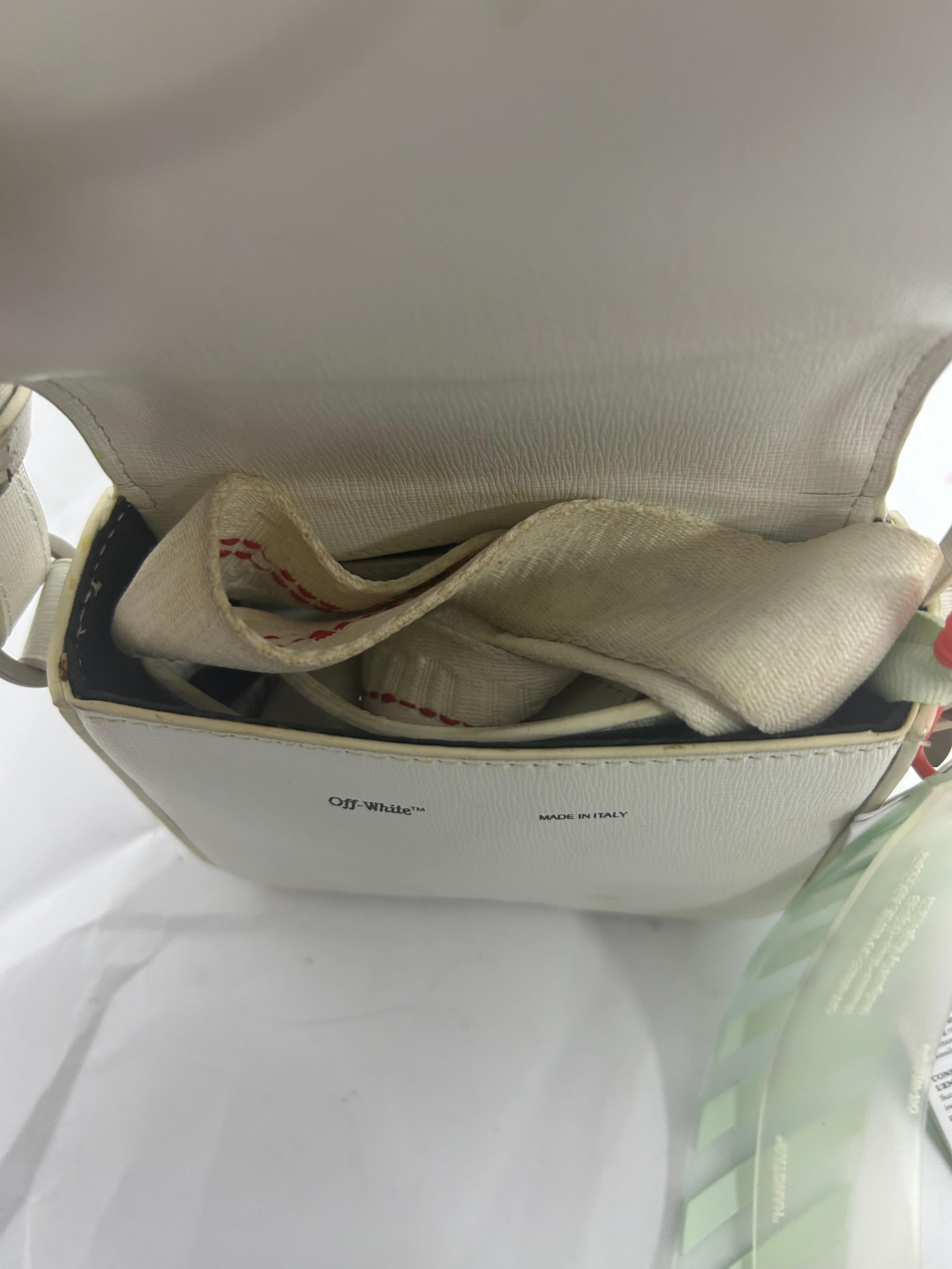 Off-White Baby Diagonal Stripe Flap Bag For Sale 1