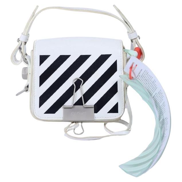 Off-White Baby Diagonal Stripe Flap Bag For Sale