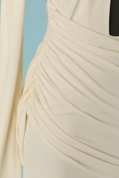 Mini robe dos nu en jersey de rayonne blanc cassé ALEXANDRE VAUTHIER