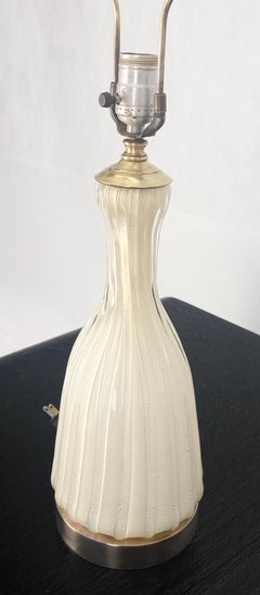 Off White Beige Bottle Shape Murano Glass Table Lamp MINT!
