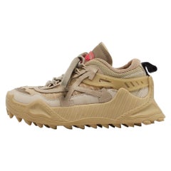 Off-White Beige Mesh and Leather Odsy-1000 Sneakers Size 37