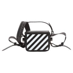 Off White Binder Clip Flap Bag Diagonal Printed Leather Baby