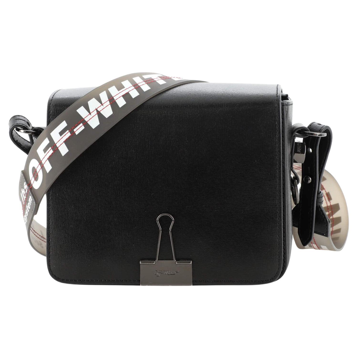 Off White Binder Clip Flap Bag Leather Small