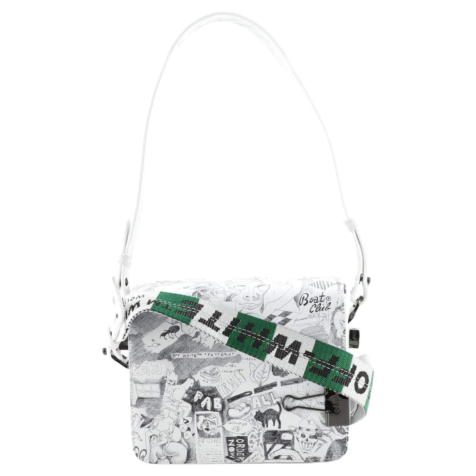 Off-White Diagonals Flap Bag - Black Crossbody Bags, Handbags - OFFVA57865