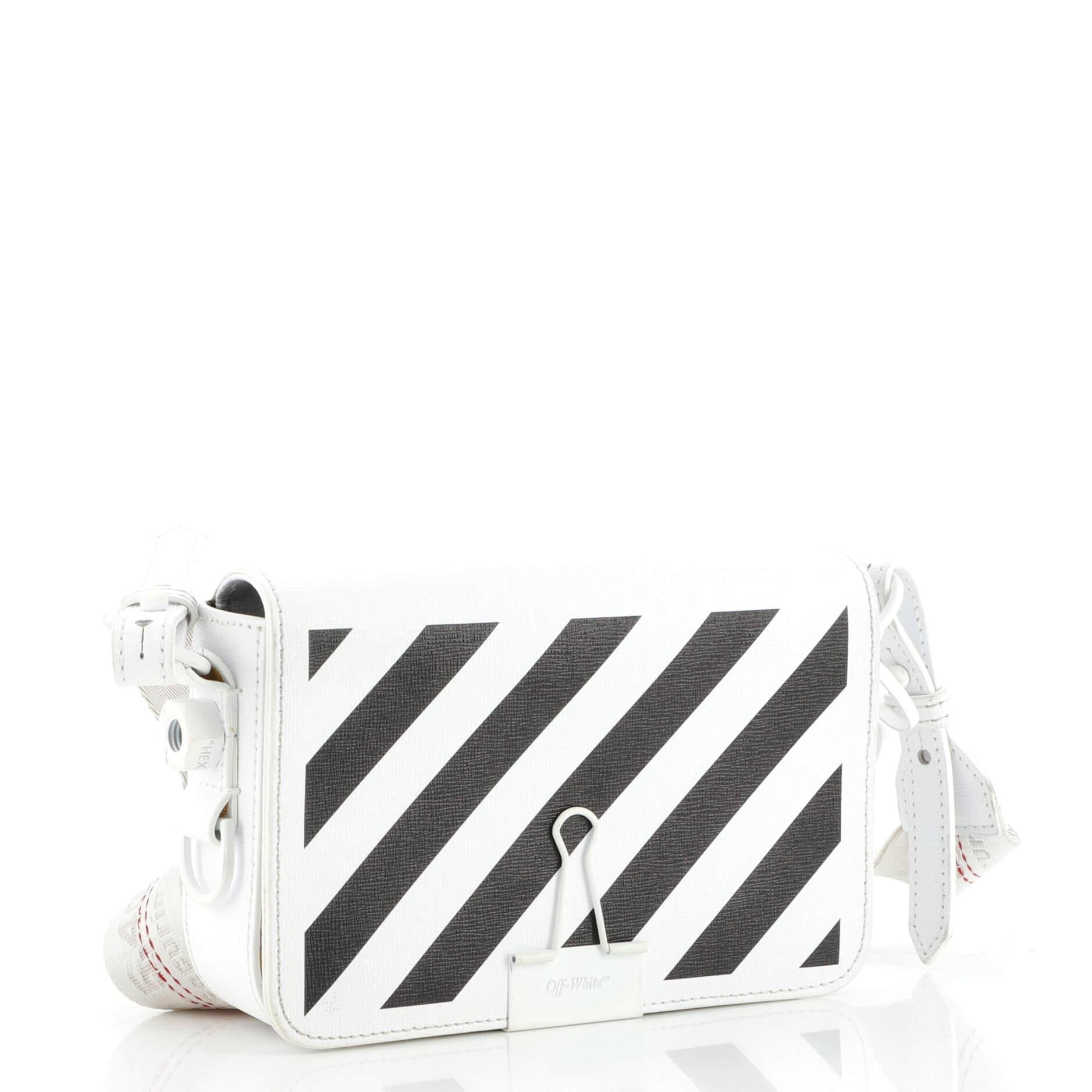 Off-White Made Black Crocodile Binder Clip Bag