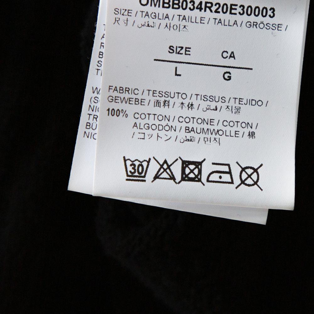 Off White Black 3D Crossed Off Printed Cotton Hooded Sweatshirt L 2