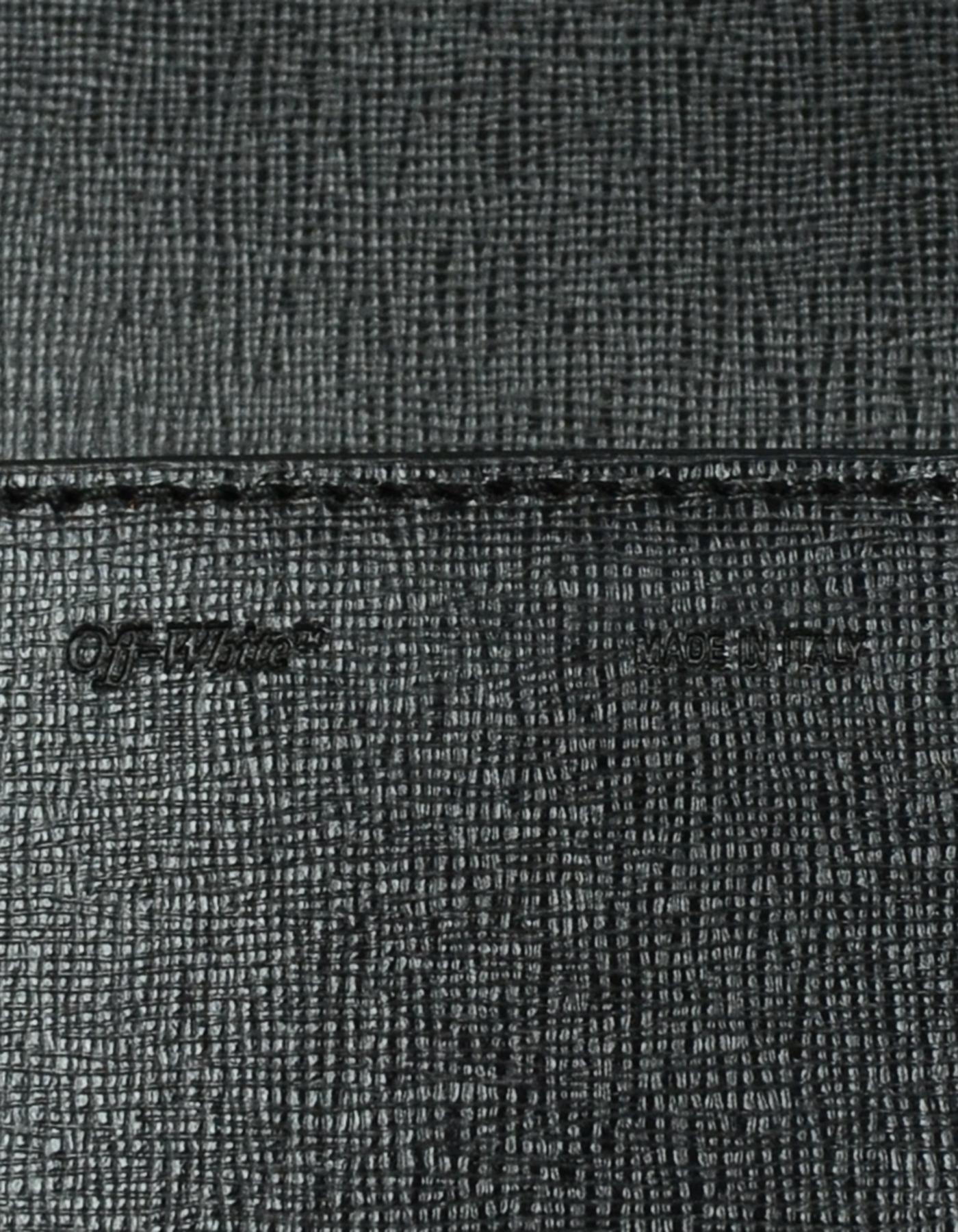 Off-White Black and White Diagonal Stripe Saffiano Leather Camera Crossbody Bag 1
