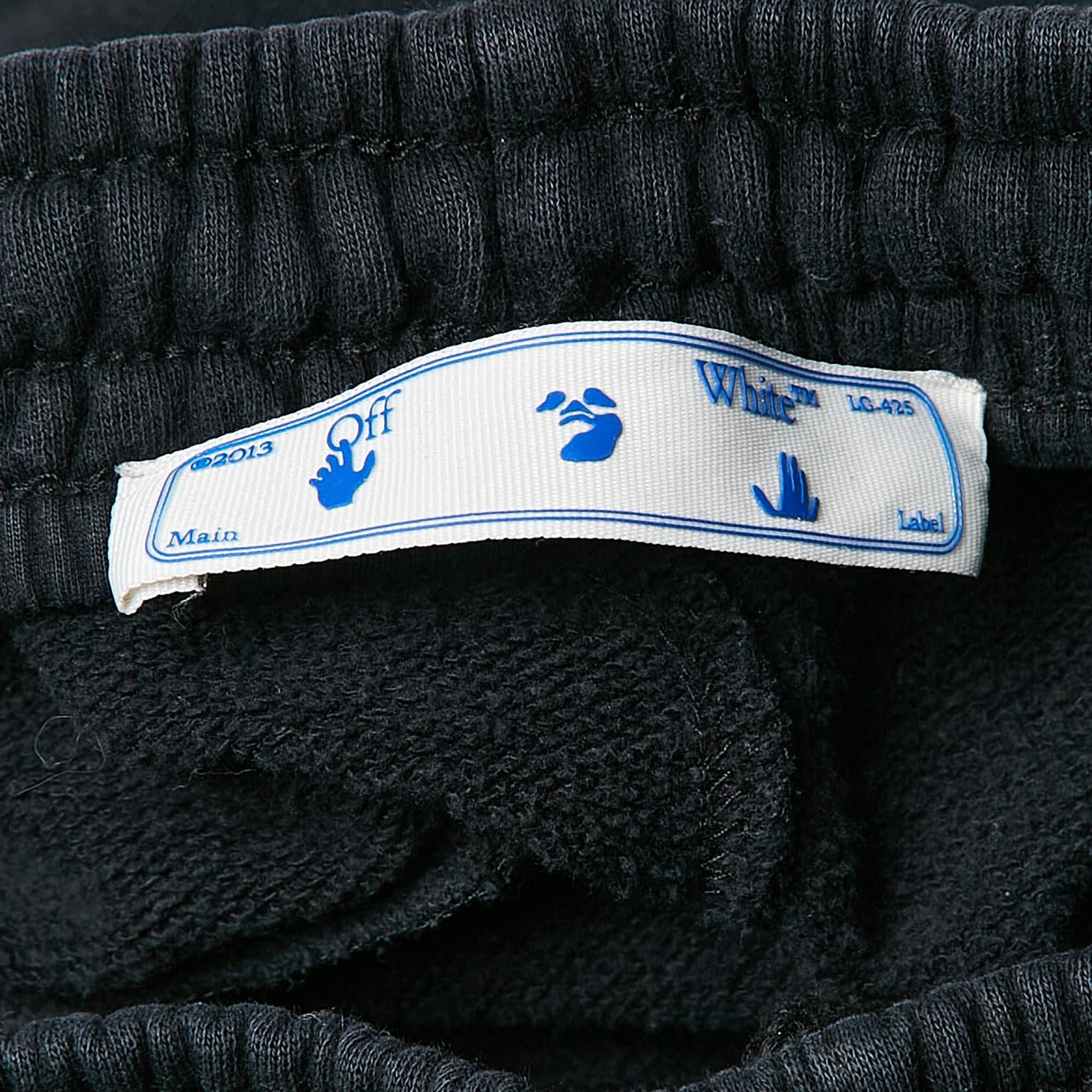 Uomo Off-White - Pantalone in maglia di cotone con stampa a forma di freccia nera M. in vendita