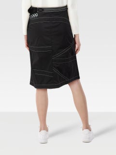 Off-White Black Asymmetrical Hem Nylon Skirt Size XS