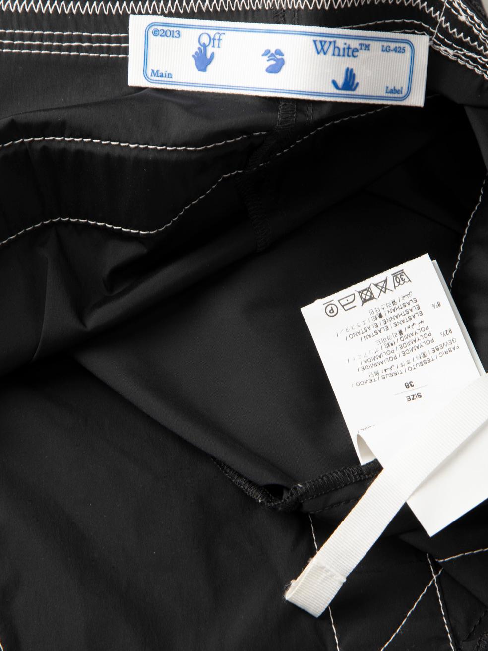 Women's Off-White Black Asymmetrical Hem Nylon Skirt Size XS For Sale