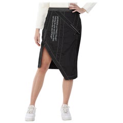 Off-White Black Asymmetrical Hem Nylon Skirt Size XS