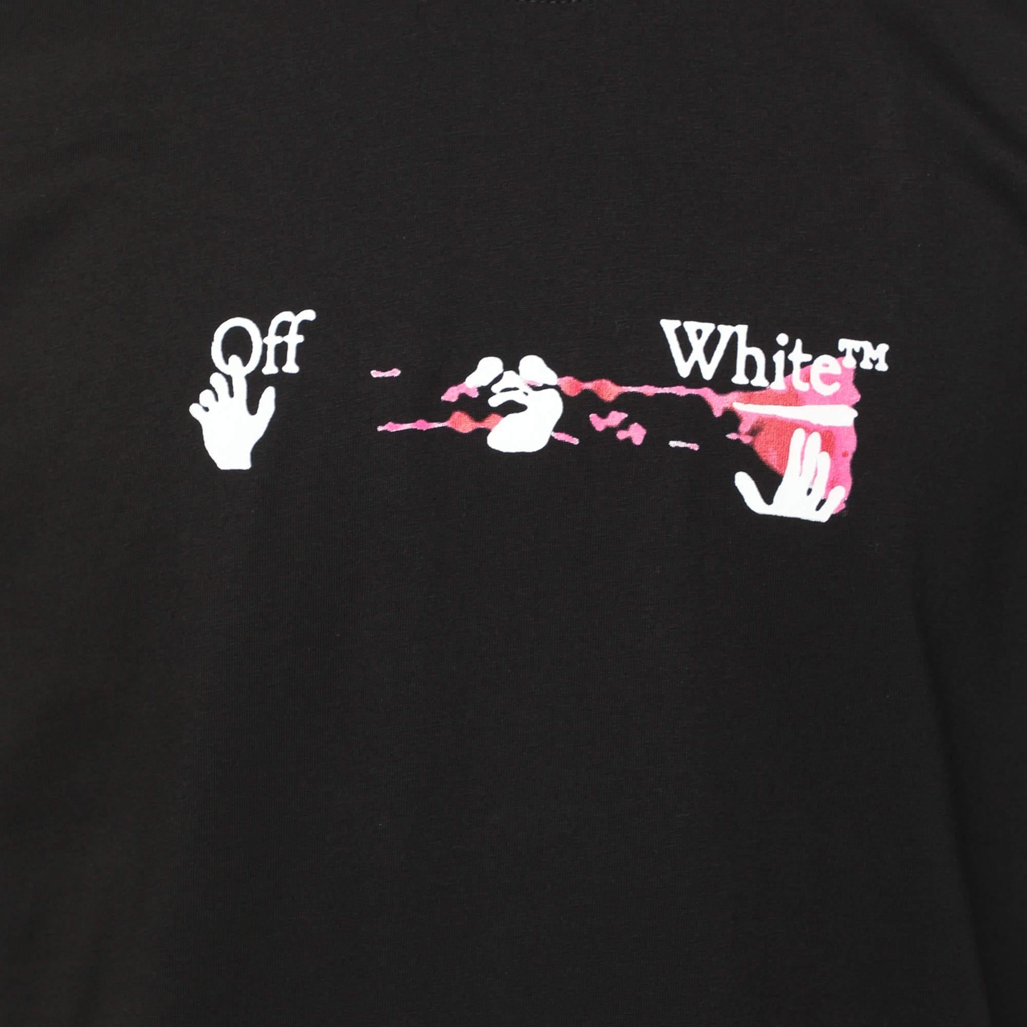 Off-White Black Cotton Arrow Printed Crew Neck T-Shirt XL In Good Condition For Sale In Dubai, Al Qouz 2