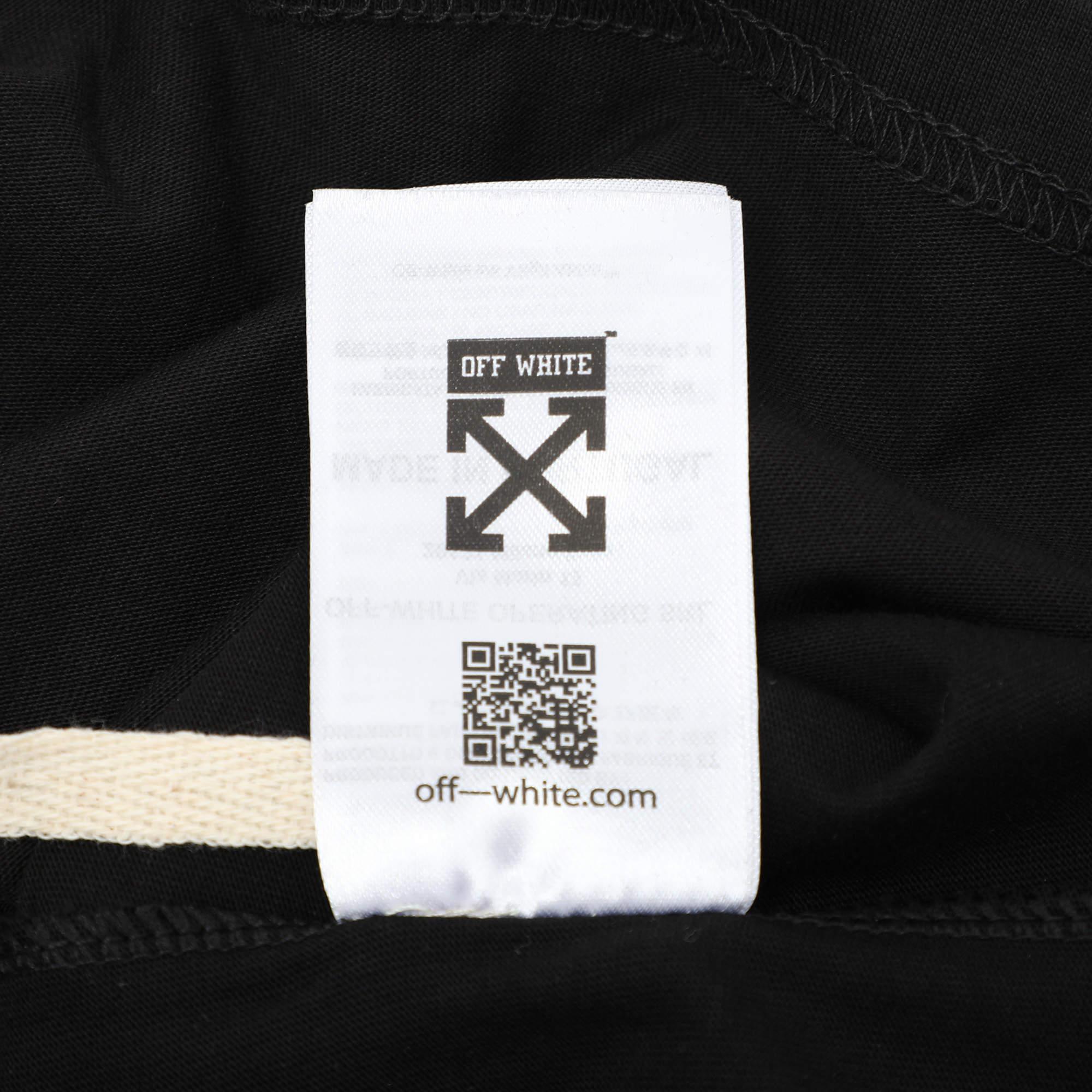Off-White Black Cotton Arrow Printed Crew Neck T-Shirt XL For Sale 1