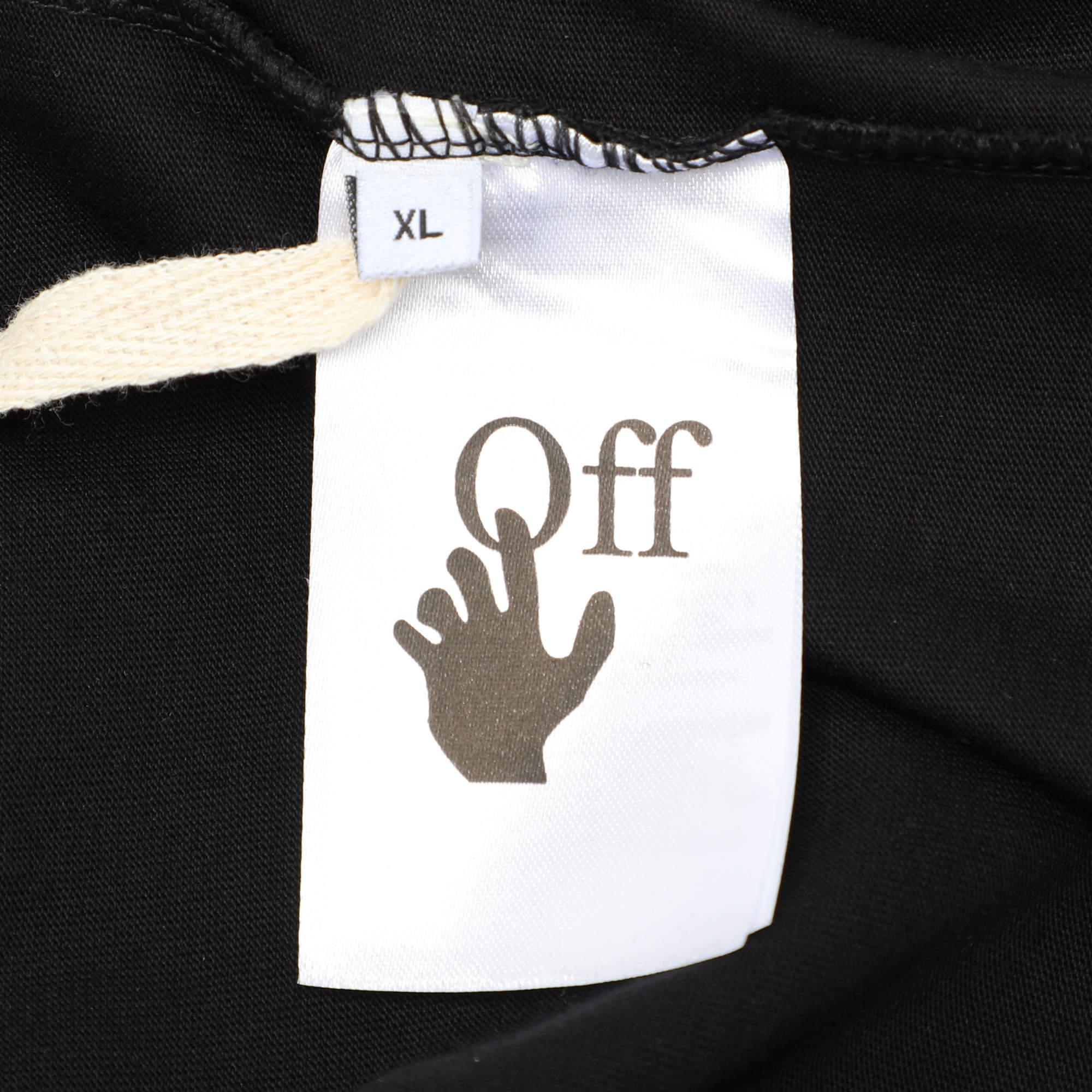 Off-White Black Cotton Arrow Printed Crew Neck T-Shirt XL For Sale 2