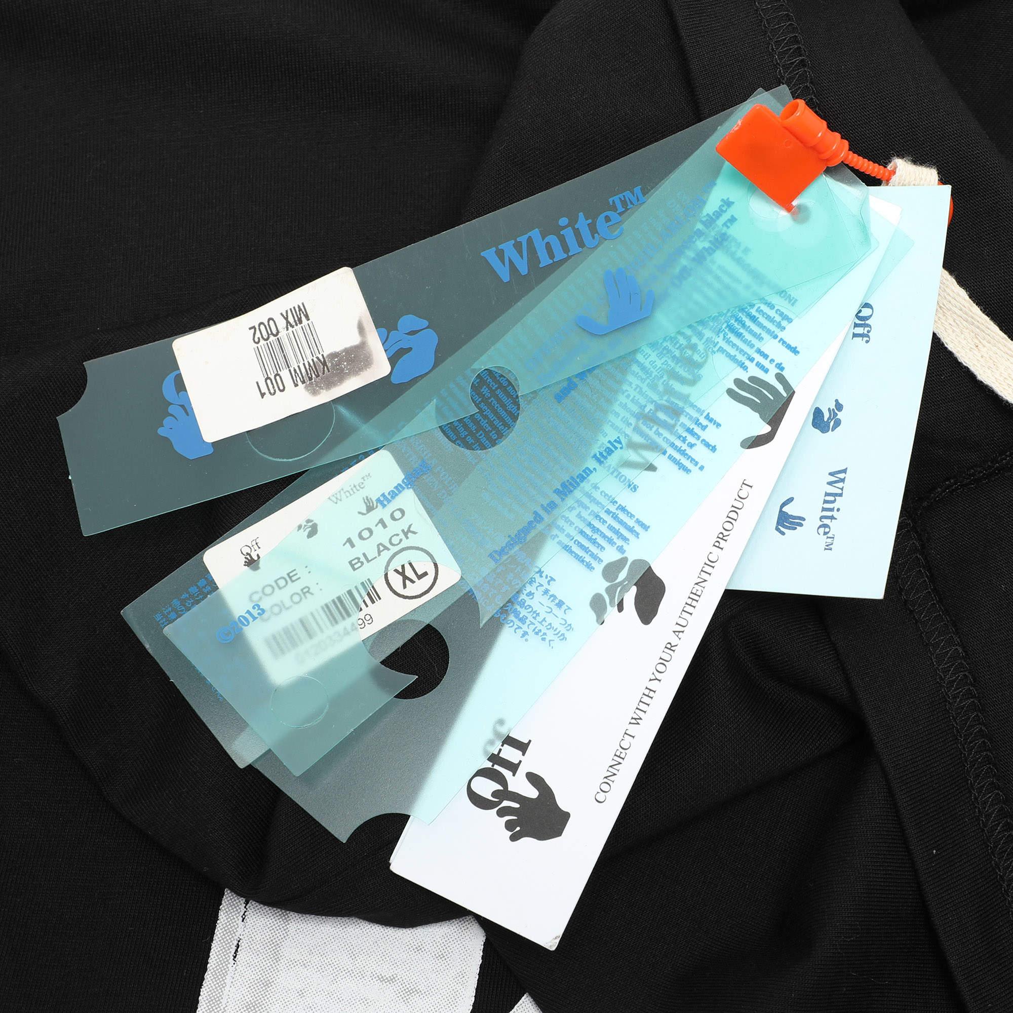 Off-White Black Cotton Arrow Printed Crew Neck T-Shirt XL For Sale 3
