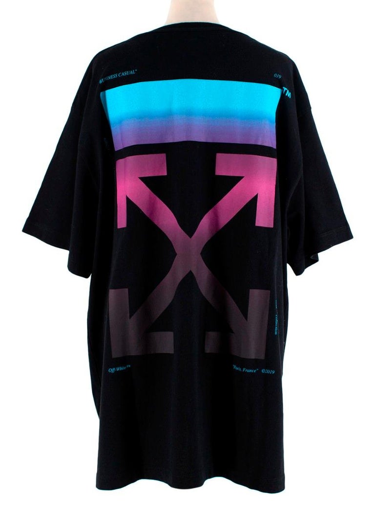 Off-White Black Cotton Back Arrow Print T-Shirt For Sale at 1stDibs | off-white gradient arrows t-shirt black, pink off white shirt, off gradient shirt