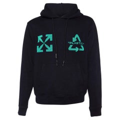 Off-White Black Cotton Universal Key Embroidered Hoodie M