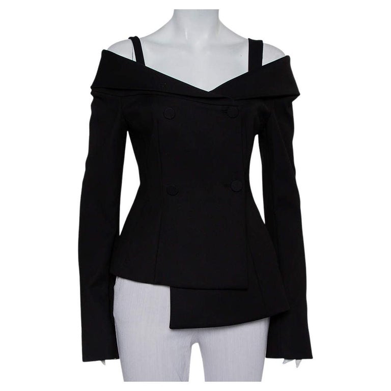 Crepe Dress With Off-Shoulder Asymmetrical Hem main image 0