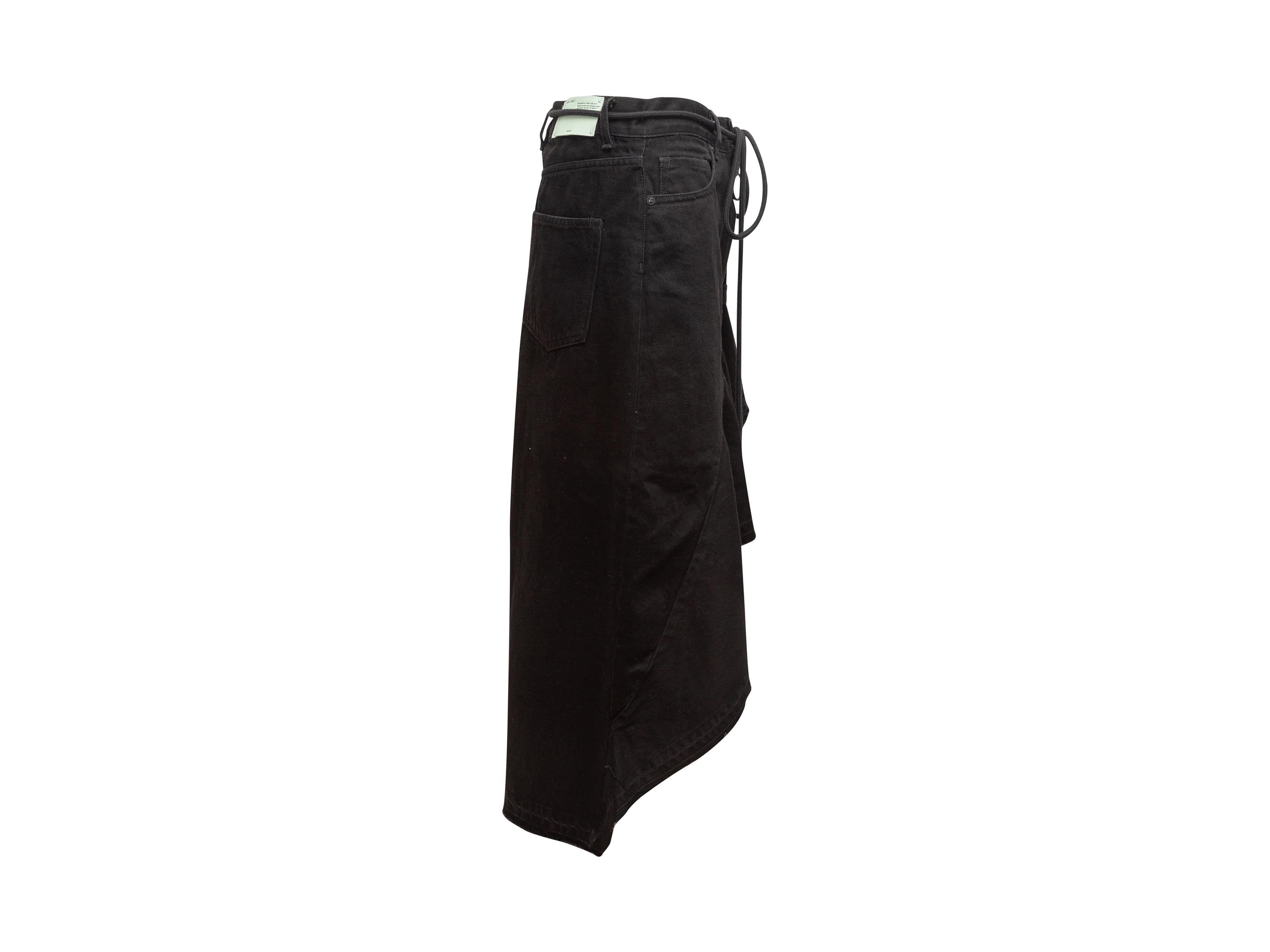 black denim ruffle skirt