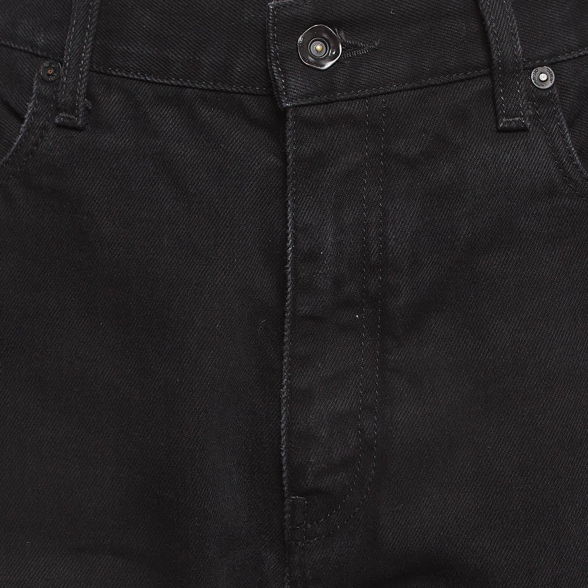 Noir Off-White Jeans en denim noir à jambe droite XL Taille 34