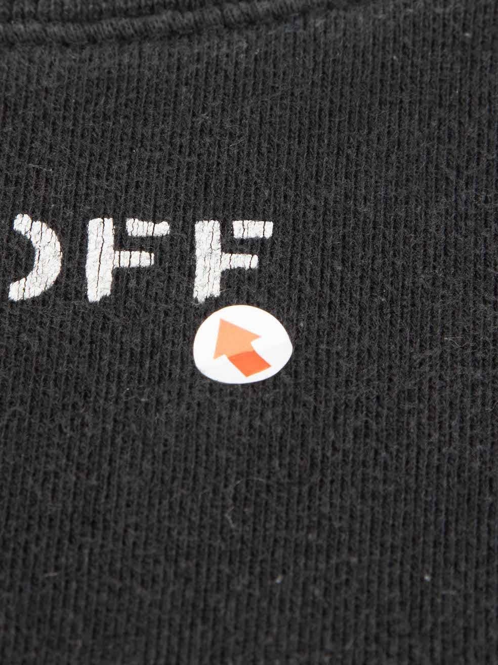 Off-White Black Floral Embroidered Sweatshirt Size S 1