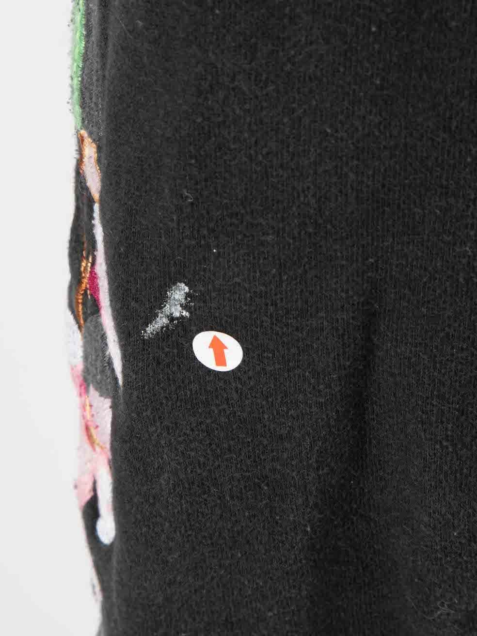 Off-White Black Floral Embroidered Sweatshirt Size S 3