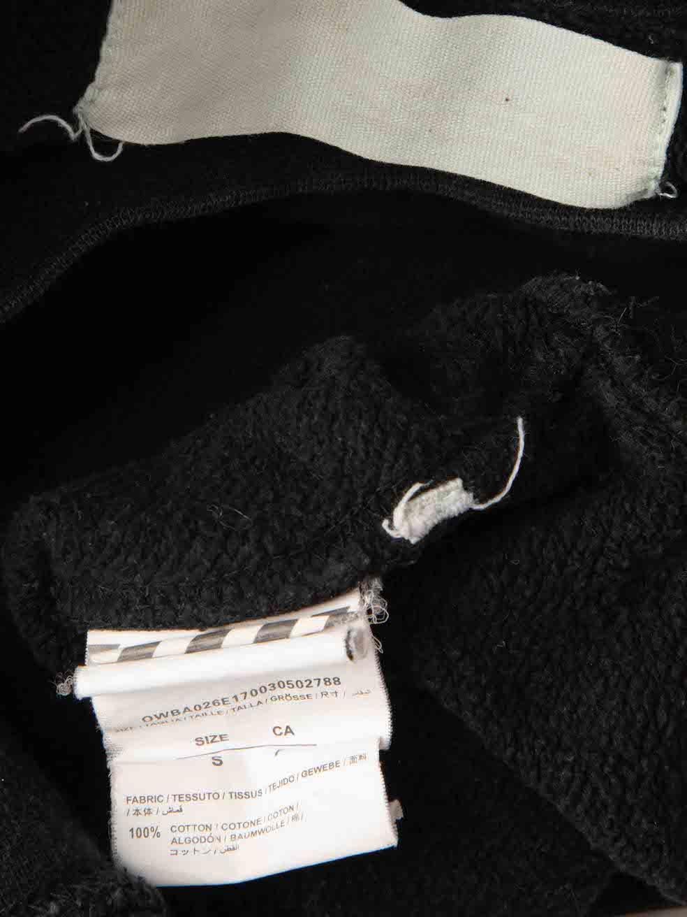 Off-White Black Floral Embroidered Sweatshirt Size S 4