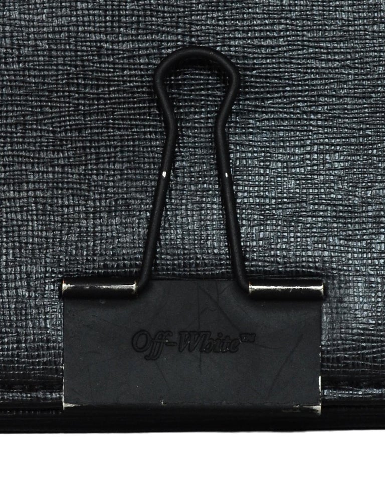 off white binder clip card case OFF-WHITE ZIP TIE Whites Binder wallet is crafted of calf leather in Italy Off-White Binder Clip Crossbody Bag