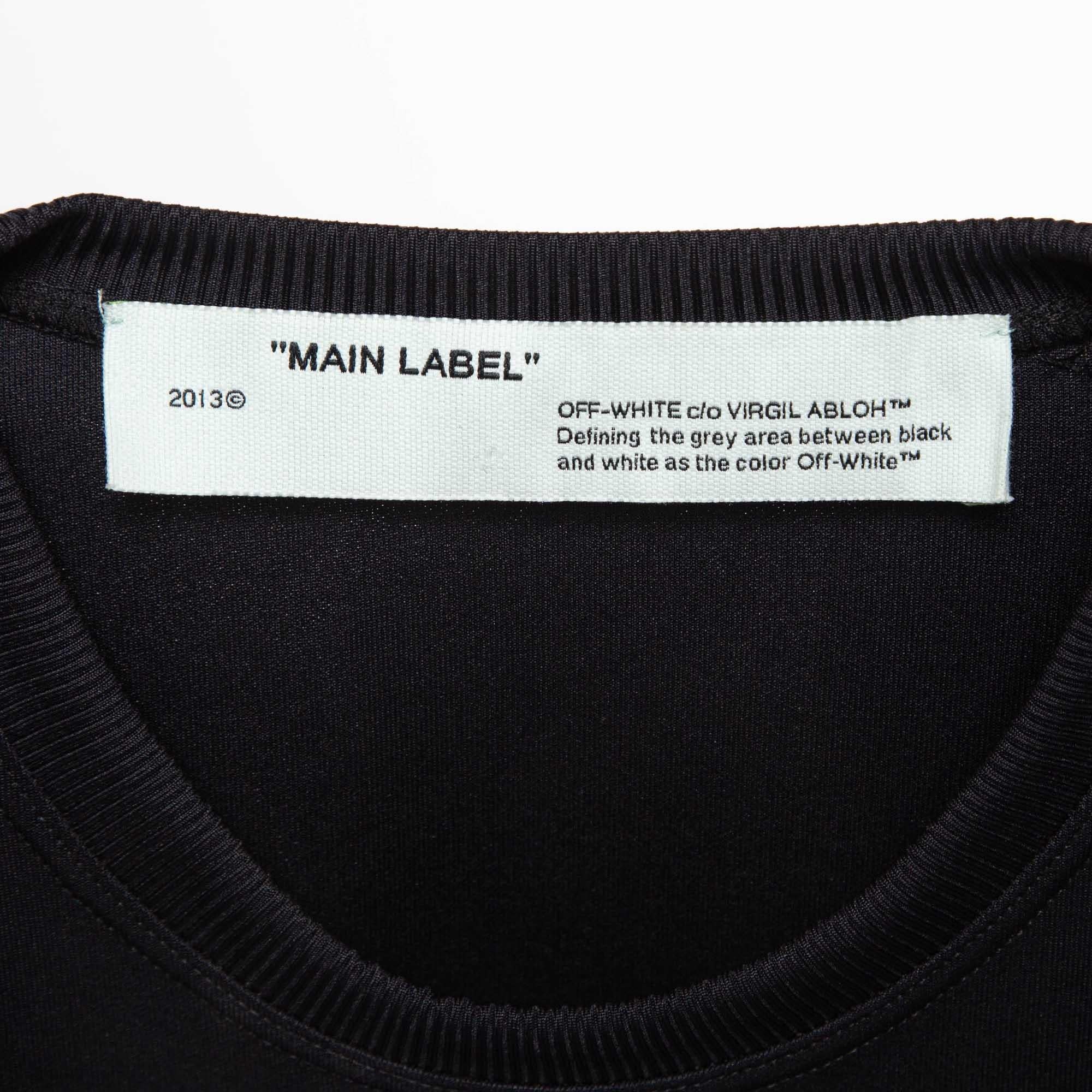 Off-White Black Jersey Active Wear T-shirt and Leggings Set S For Sale 2