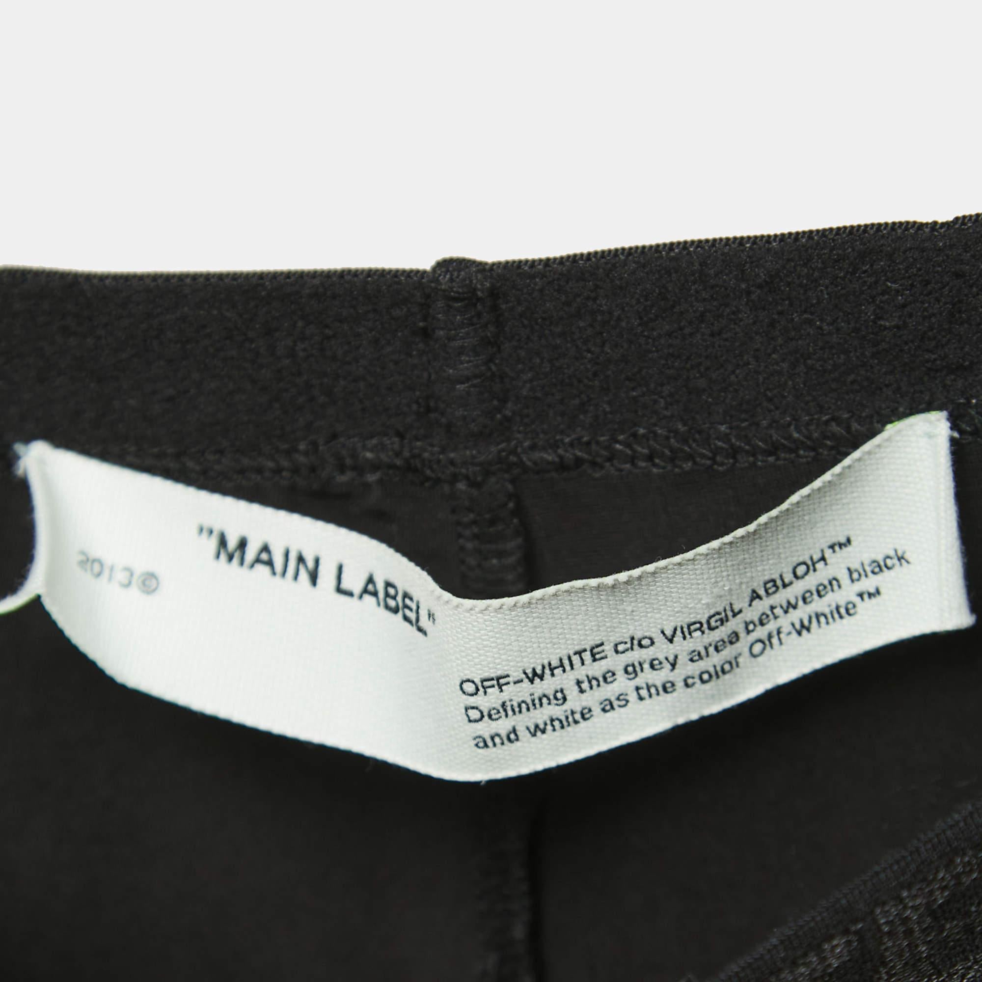 Off-White Black Jersey Side Stripe Detailed Leggings XS For Sale 1