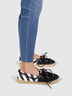 Off-White Black Lace Up Espadrilles Size IT 40