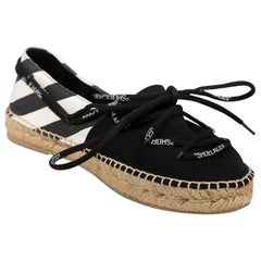 Off-White Black Lace Up Espadrilles Size IT 40