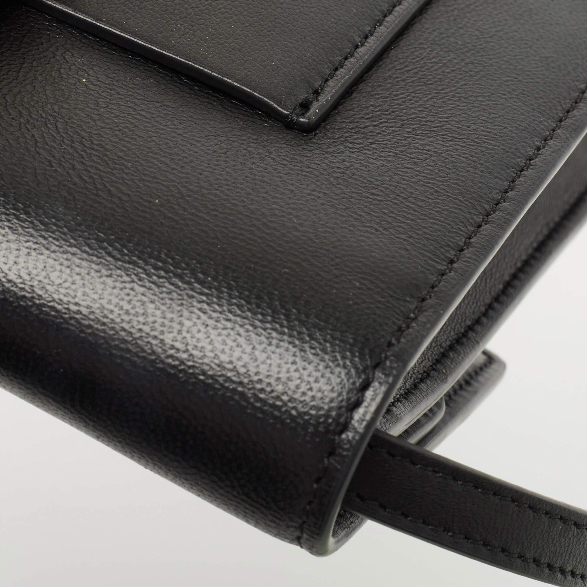 Off-White Black Leather 1.0 Jitney Crossbody Bag 8