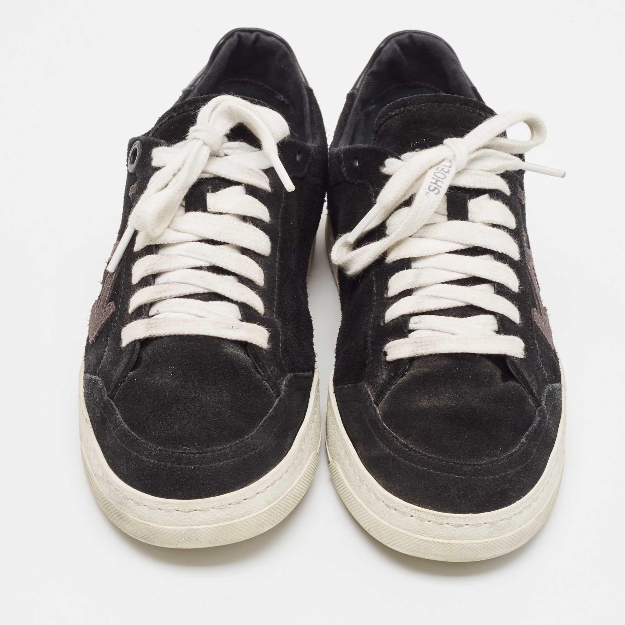 Noir Off-White - Baskets vulcanisées en cuir et daim noir - Taille 41 en vente