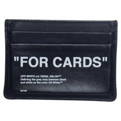 Off-white, black leather card holder