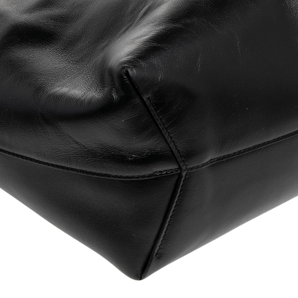 Off-White Black Leather Clip Motif Tote 3