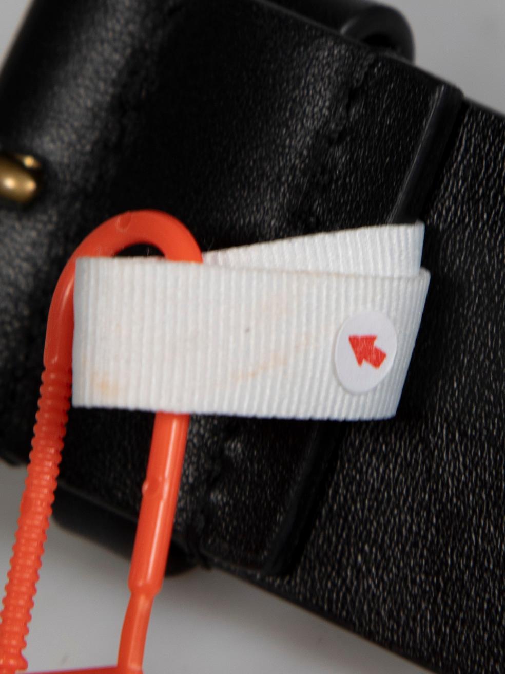 Off-White Black Leather Cut Out Belt 3