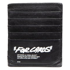 Off-White Black Leather For Cards Cardholder