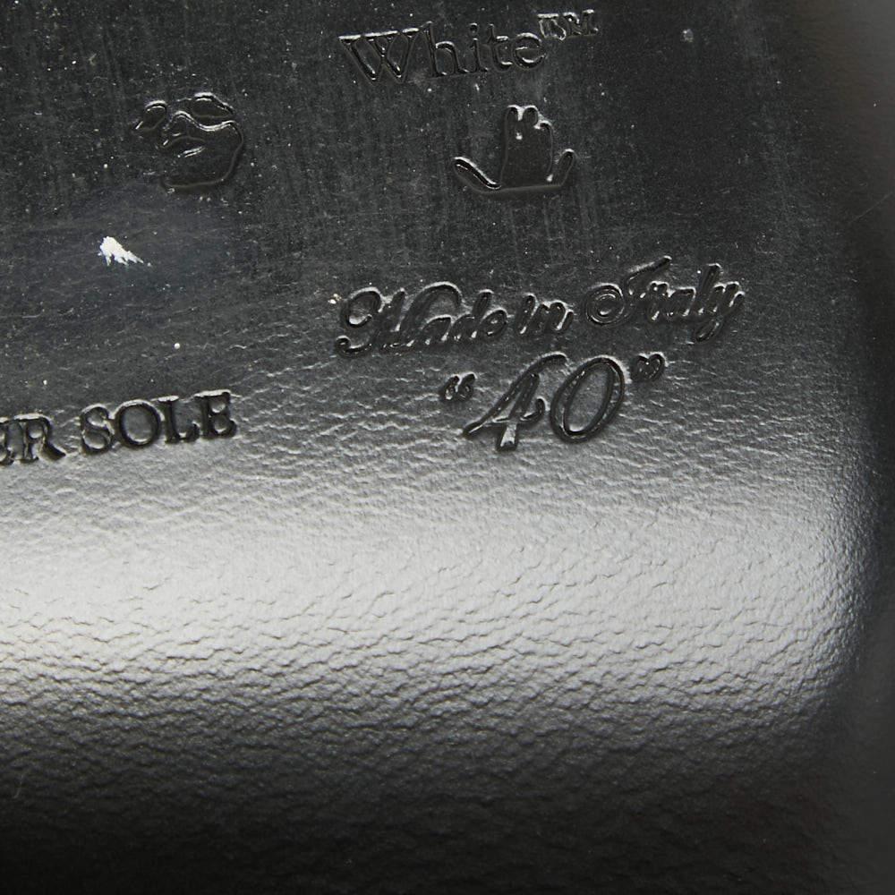 Off-White Schwarze Slide-Sandalen aus Leder aus Hexnussholz Größe 40 4