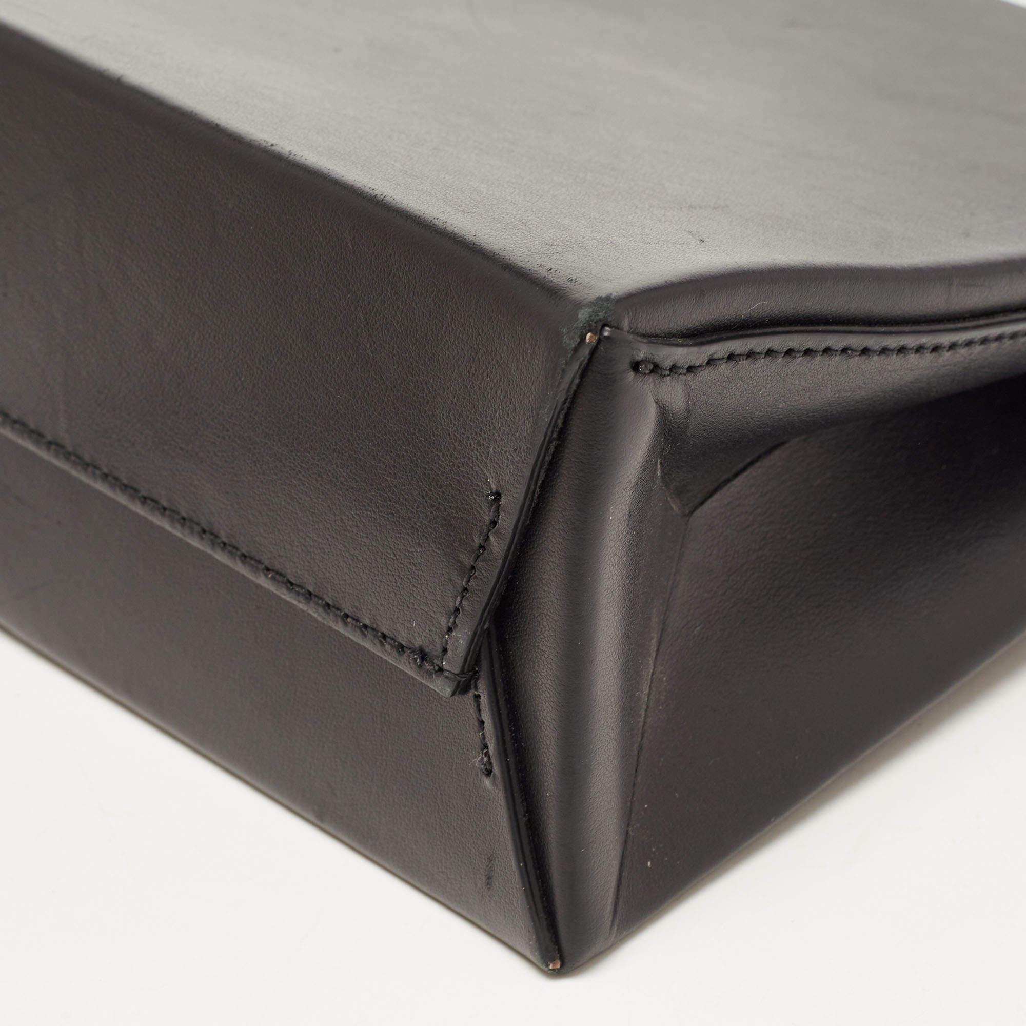 Off-White Black Leather Mini Box Tote 3