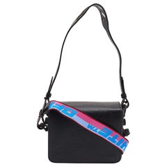 Off-White Black Leather Sculpture Binder Clip Crossbody Bag