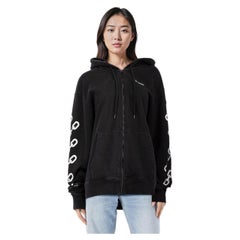 Off-White Black Logo Chain Zip Up Hoodie Size XL