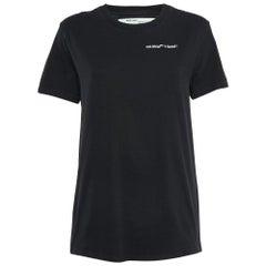 Camiseta cuello redondo bordada con logotipo negro Off-White S