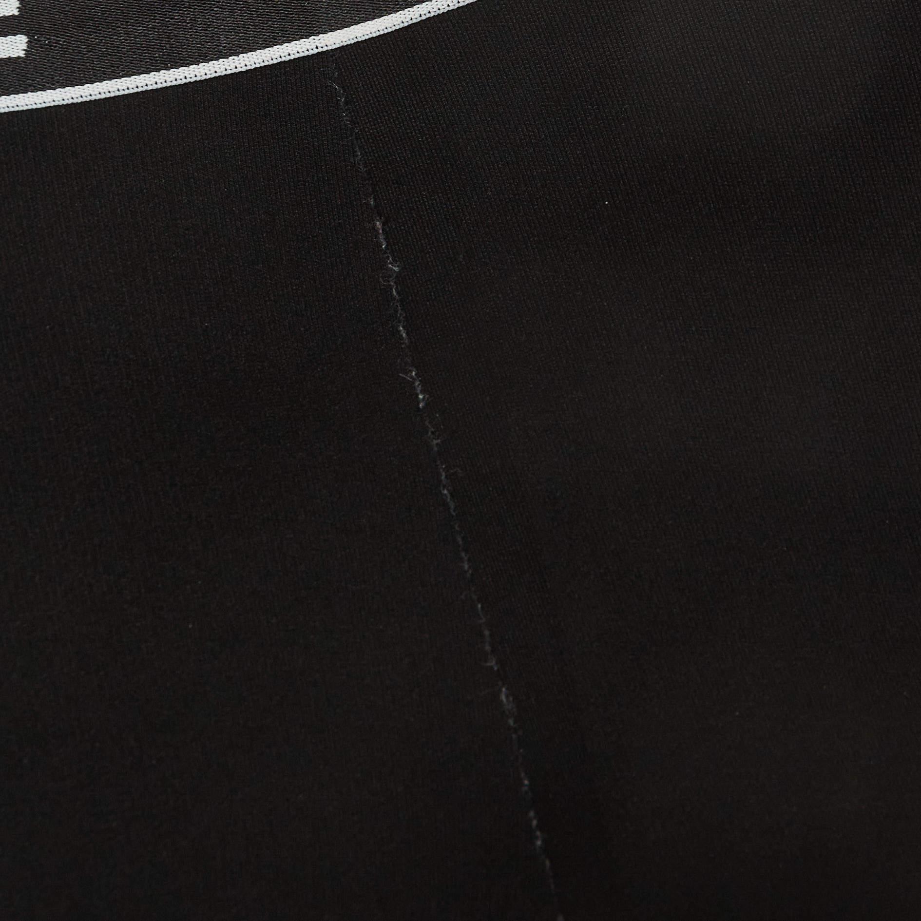 Off-White Black Logo Intarsia Knit Active Wear Leggings M For Sale 1